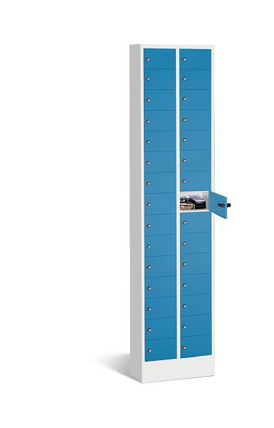 C+P kleine locker Intro, H1950xW460xD200mm, kleur: lichtgrijs / lichtblauw, 80700-201 S10050