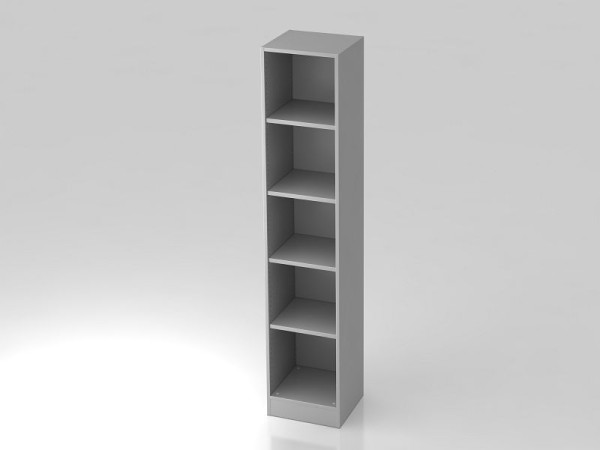 Hammerbacher plank smal 5OH met onderplaat grijs, 40,6x40x200,4 cm (BxDxH), V6040/5