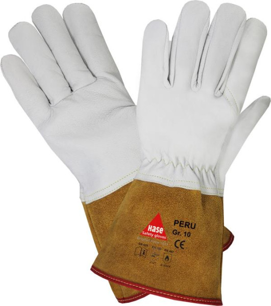 Hase Safety PERU, 5-Finger-Sicherheitshandschuhe für Schweisser, Größe: 9, VE: 10 Paar, 403835-9