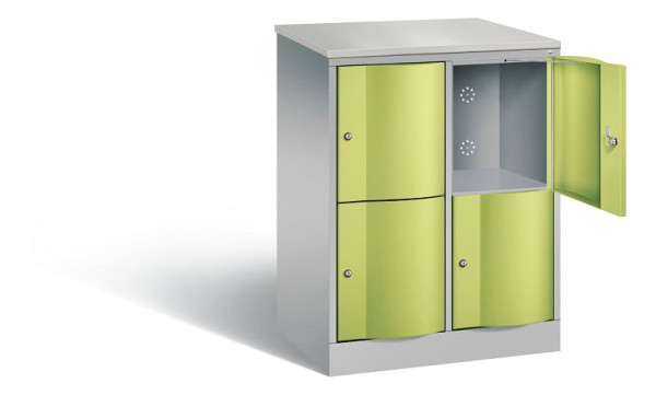 C+P lockerkast Resisto, H1077xW772xD540mm, kleur: wit aluminium / virid green, 8472-272 S10101