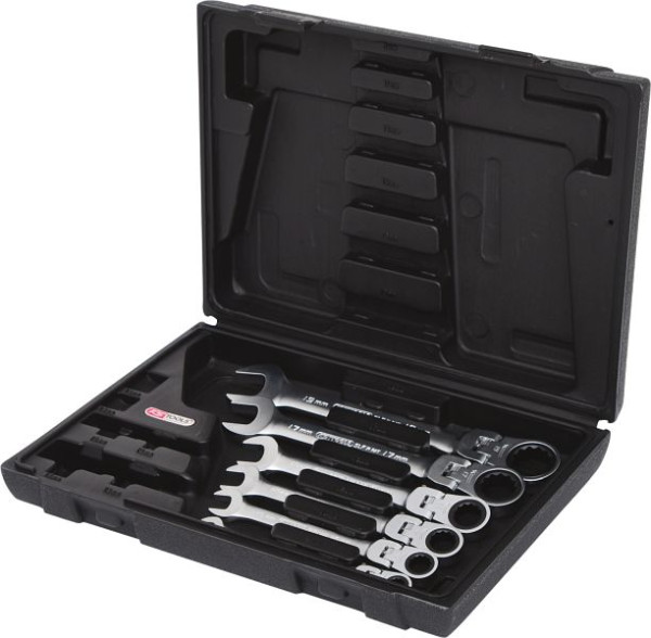 KS Tools GEARplus scharnierratel-ringsleutelset, 6-delig, afsluitbaar, 503.4859