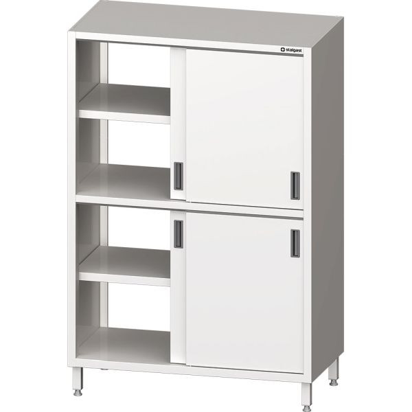 Stalgast hoge doorgeefkast met schuifdeuren, 2 kasten met elk 1 in hoogte verstelbare plank, 800x600x1800 mm (BxDxH), VHK08665