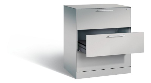 C+P archiefkast Asisto, H1010xB800xD600mm, kleur: wit aluminium, beugelgreep, 146243-322 S10017