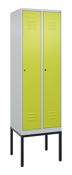 C+P luierkluis Classic PLUS met middenwand, frame, 2 vakken, 2120x600x500mm, 7035/0024, cilindersloten, 0800307-20F S10025