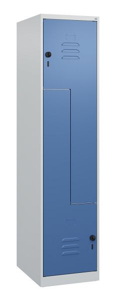 C+P Z-Spind Classic PLUS, 2 Abteile, 1700x400x500mm, 7035/5023, Drehriegel, 0800037-122 S10008