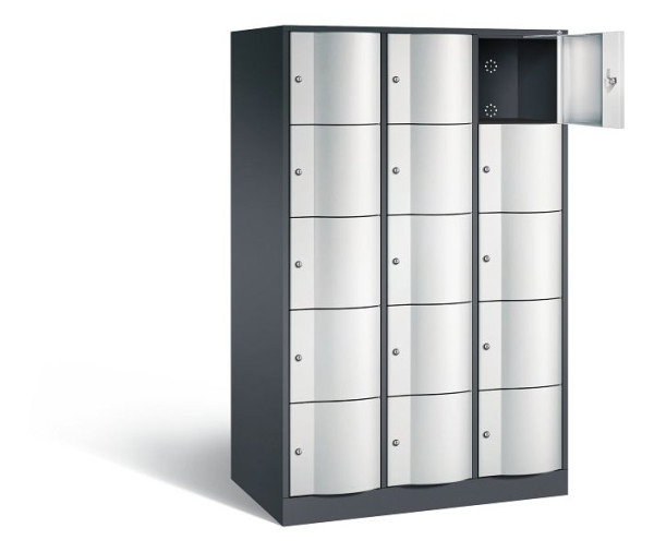 C+P XL lockerkast Resisto, H1950xB1148xD640mm, kleur: zwartgrijs/lichtgrijs, 8570-373 S10062