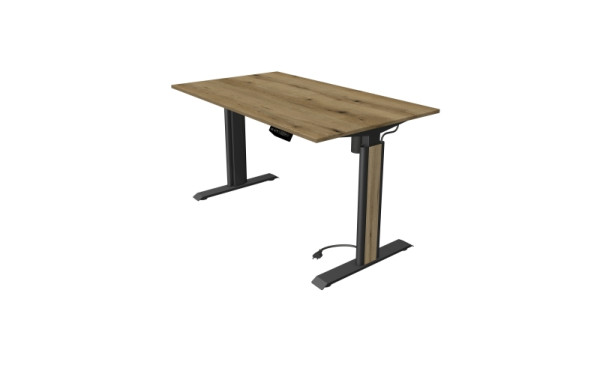 Kerkmann sta-/zittafel Move 1 Advance 140 x 80 cm onderstel antraciet, tafelblad eiken, 10200655
