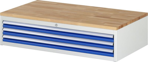 RAU ladekast serie 7000, B1145 x D650 x H285mm, 3 x lade maat XXL 3xH60 mm, massief beuken werkblad, dikte 25 mm, 03-XXL1.2A-B.11