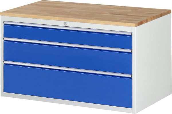 RAU ladekast serie 7000, B1145xD650xH645mm, laden: 1xH120, 1xH180, 1xH240mm, massief beukenhouten blad, dikte 25mm, 03-XXL3.16A-B.11