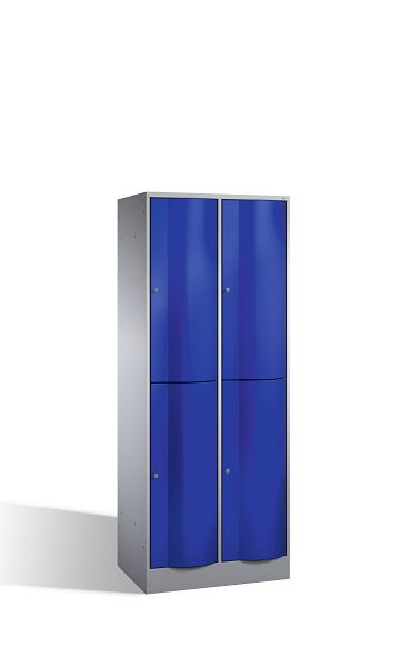 C+P locker dubbellaags Resisto, H1950xW772xD540mm, kleur: wit aluminium / gentiaanblauw, 8270-272 S10159