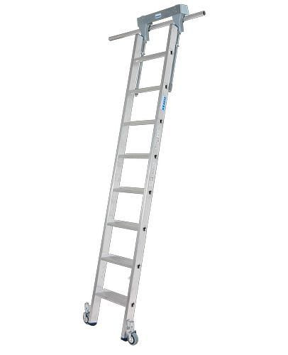 Krause trapladder, aluminium, verrijdbaar, met railsysteem, 8 treden, 257502