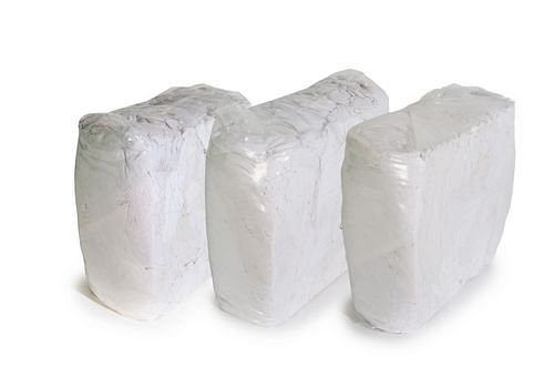 DENIOS Putzlappen BW, aus weißer Baumwollbettwäsche, 3 Presswürfel à 10 kg, VE: 3 Stück, 158027
