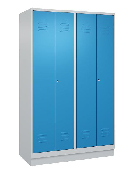 C+P luierkluis Classic PLUS SW, onderstel, 4 vakken, 1950x1200x500mm, 7035/5012, cilindersloten, 080022-40 S10019