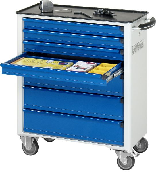 RAU gereedschapswagen serie adlatus, metalen onderstel, 7 x laden, 700x860x350 mm, 02-7120.11