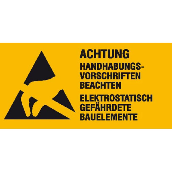 Stein HGS HGS elektrisch markerings-/waarschuwingscombinatiebord, ATTENTIE Hanteringsinstructies in acht nemen, 52 x 26 mm / vel van 9, 30.2054