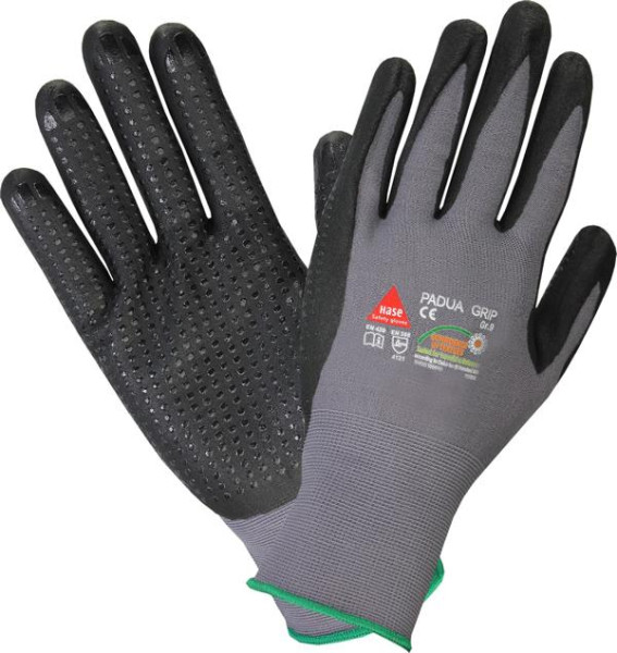 Hase Safety PADUA GRIP, 5-Fg.-Sicherheitshandschuhe, Nitril Foam genoppt, Größe: 10, VE: 10 Paar, 508150-10