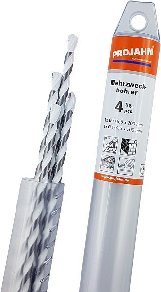 Projahn multifunctionele borenset 4 stuks 6x200 - 6x300 - 6.5x200 - 6.5x300, 57603