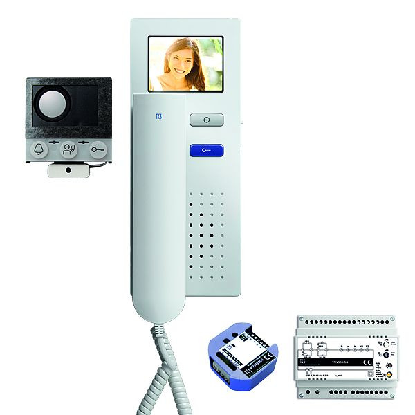 TCS video inbouw brievenbus, 1 woonunit, ingebouwde luidspreker ASI12000 + 1x deurtelefoon IVH3222, besturingsapparaat + video 2-draads zender, PVIH010/001