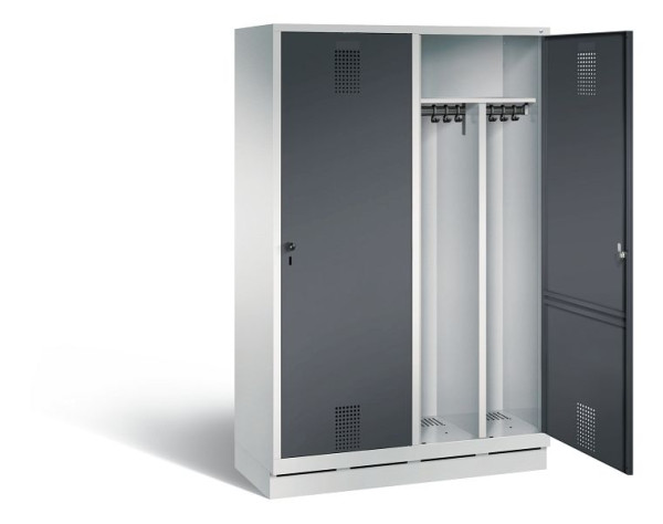 C+P zwart wit kastje Evolo, H1800xW1190xD500mm, kleur: lichtgrijs/zwartgrijs, 48220-40 S10012