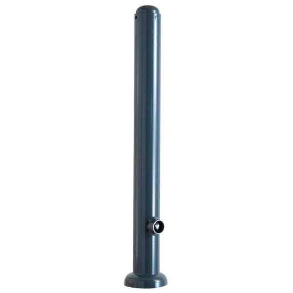Stone HGS stijl tuinpaal Ø 82 mm met halfbolvormige stalen kap, omkeerbaar, profielcilinderslot, gelijksluitend, bovensluiting, voor inzetting in beton, wit, rode lichtlijst, 480uzhb-470.57sonder-rw