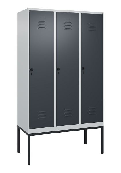 C+P luierkluis Classic PLUS met middenwand, frame, 3 vakken, 2120x1200x500mm, 7035/7016, veiligheidsdraaigrendel, 0800307-32F S10008