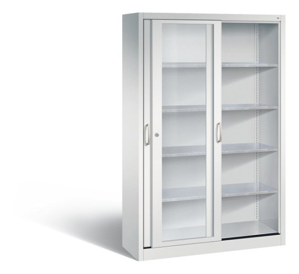C+P schuifdeurkast Acurado, H1950xB1200xD400mm, kleur: lichtgrijs, beugelgreep, 2049-055 S10027