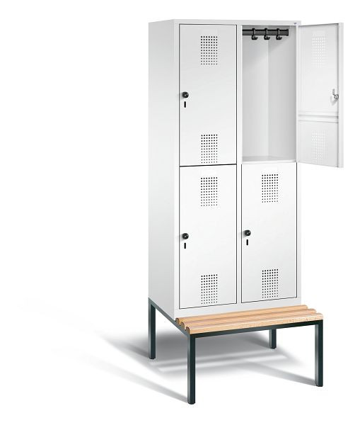 C+P locker dubbeldekker Evolo, H2090xW810xD815mm, kleur: verkeerswit, 48350-22 S10153