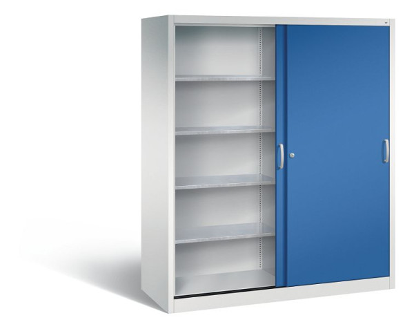 C+P schuifdeurkast Acurado, H1950xB1600xD600mm, kleur: lichtgrijs / gentiaanblauw, beugelgreep, 2169-00 S10100