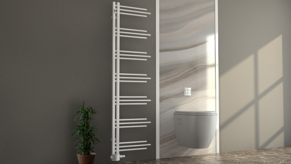 MERT designradiator NEZIFE wit, 500 x 1750 mm, aansluitafstand 50 mm, rechts/links vlak, 5-NEZIFE-50x175-WM