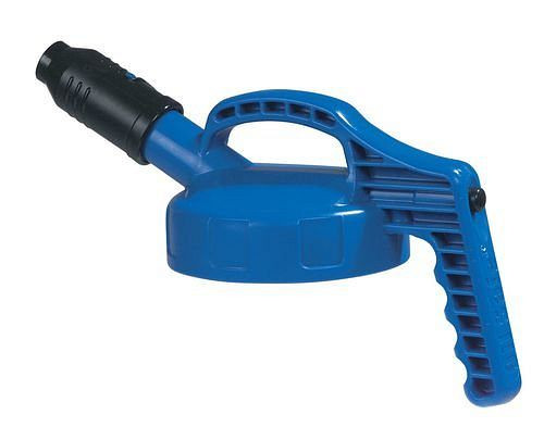 DENIOS functioneel deksel voor vloeistofcontainers, met korte tuit, blauw, 137-453