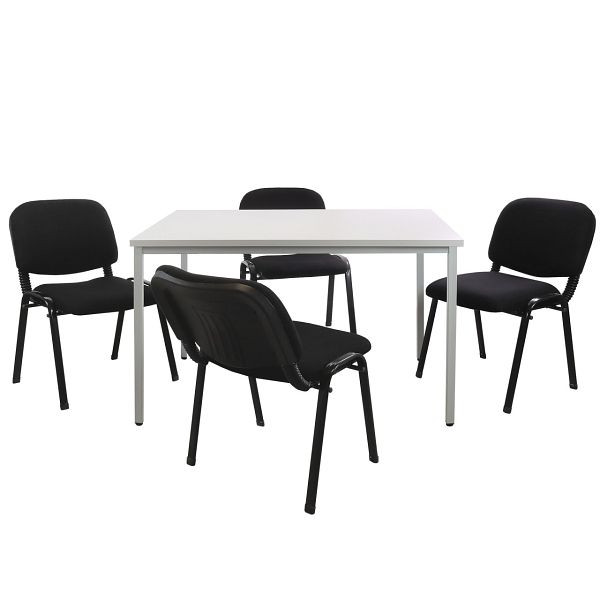 ADB set stalen buistafel (L 1200 mm) incl. 4 bezoekersstoelen, 78501