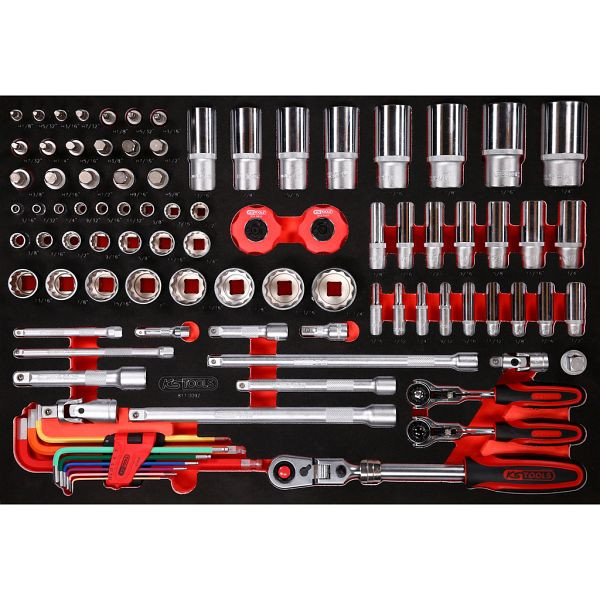 KS Tools PERFORMANCEplus gereedschapset 92-delig 1/4'+3/8'+1/2' dopsleutel, 811.0092