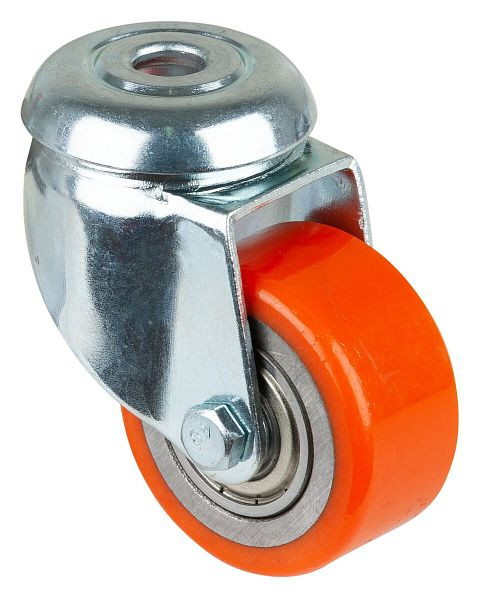 BS Rollen compactwiel, wielbreedte 25 mm, wiel-Ø 50 mm, draagvermogen 120 kg, loopvlak polyurethaan, wiellichaam staal, kogellagers, verpakking van 2 stuks, A601.C10.050