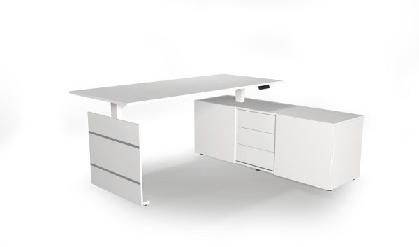 Kerkmann complete werkplek Move 3 elektrisch in hoogte verstelbaar, B x 1800 x D 800 x H 740 mm, kleur: wit, 10384410