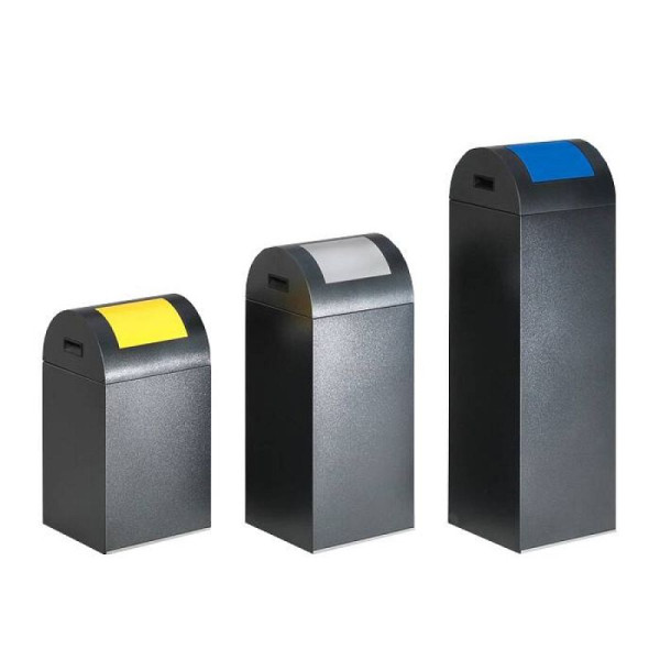 Stein HGS HGS afvalbak -Cubo German-, 60 liter zilver, verkeersgeel (RAL1023)/zwart, H 800mm, 33755