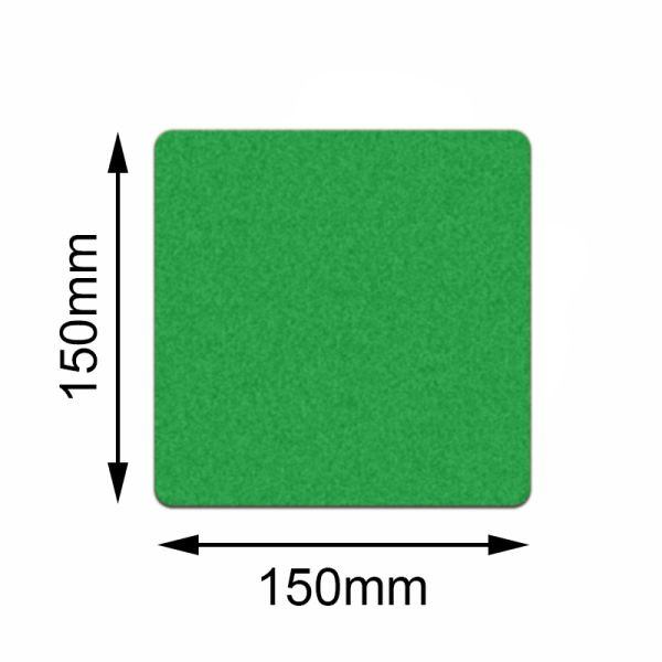 Mehlhose vloermarkering Safety groen vierkant 150x150mm, VE: 10 stuks, KSUQ1V10