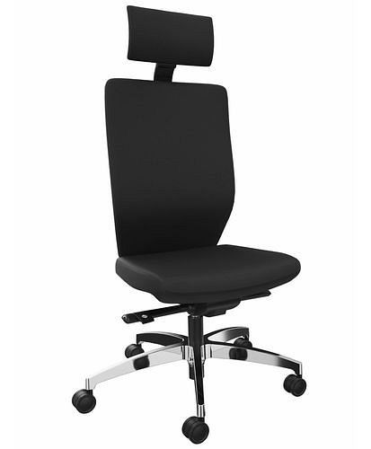 DENIOS Stilo ES operator bureaustoel, Syncro-Quickshift technologie, aluminium onderstel, neksteun, zwart, 292416