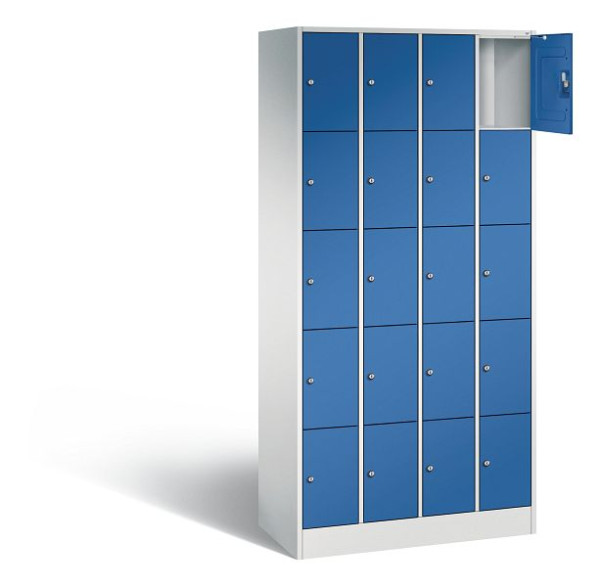 C+P lockerkast serie 8070, H1950xB900xD480mm, kleur: lichtgrijs / gentiaanblauw, 80700-40 S10013