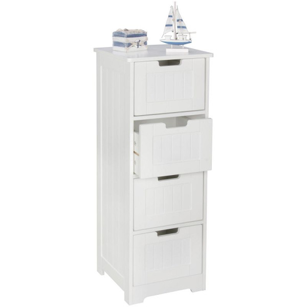 Wohnling Design badkamermeubel LUIS landelijke stijl MDF hout 30 x 83 x 30 cm wit, WL5.183