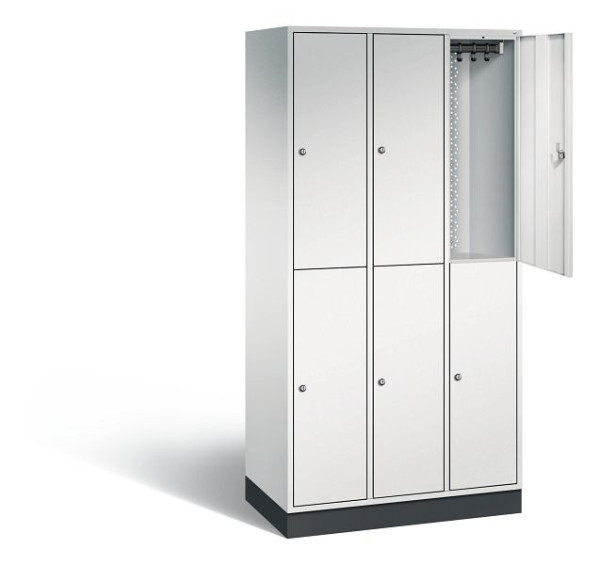 C+P locker, dubbellaags intro, H1950xW920xD490mm, kleur: lichtgrijs, 8270-301 S10001