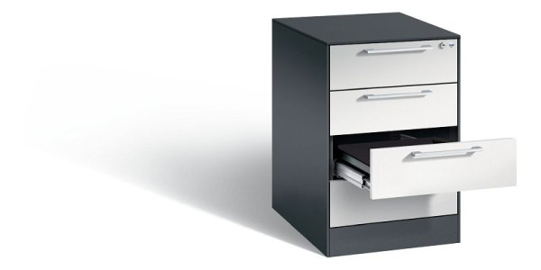 C+P archiefkast Asisto, H710xB440xD600mm, kleur: zwartgrijs/lichtgrijs, beugelgreep, 146 275-422 S10009