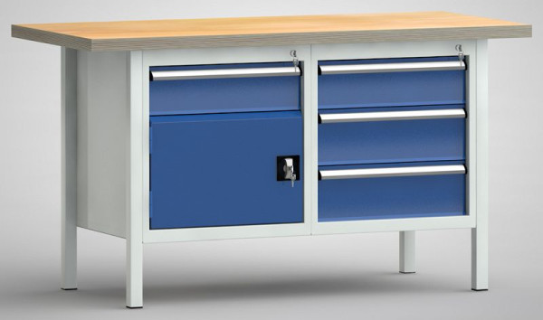 KLW standaard werkbank - 1500 x 700 x 840 mm L x D x H, WS177N-1500M40-E1651