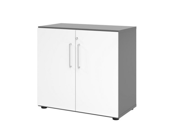 Hammerbacher kast 928T2, 2 OH, romp: grafiet / voorkant: wit, 80 x 42 x 74,6 cm (BxDxH), V928T2/G/W/BS