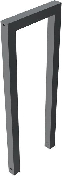 Schake leunbeugel van staalbuis, rechthoekige buis 60 x 60 mm, zonder dwarsbalk, totale breedte: 450 mm, thermisch verzinkt en gecoat DB 703, 454_045B