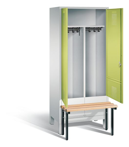 C+P zwart wit kastje Evolo, H1850xW810xD815mm, kleur: lichtgrijs / virid groen, 48032-22 S10083