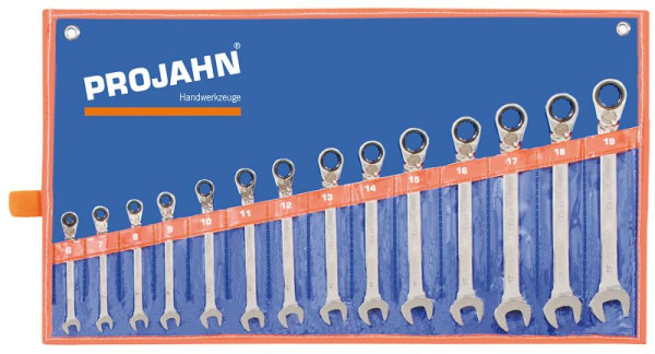 Projahn GearTech sleutelset, oprolbaar etui omschakelbaar 14-delig, 3994