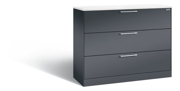 C+P hangarchiefkast Asisto, H1010xB1200xD435mm, kleur: zwart-grijs, beugelgreep, 146041-313 S10133