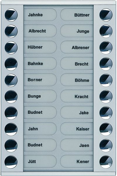 TCS beldrukkeruitbreiding voor audio voordeurstation serie PES/AVE 20 beldrukkers (rechts/links uitgelijnd), AP zilver, PET20-EN/04