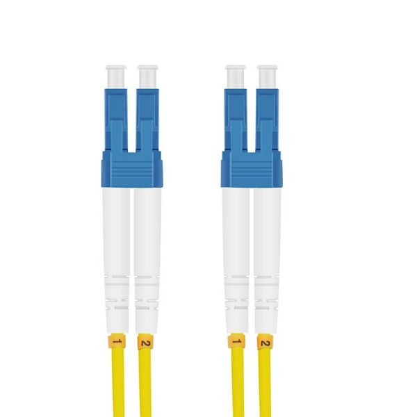 Helos glasvezel patchkabel LC/LC duplex 9/125µm OS2 geel 1.5m, 197086
