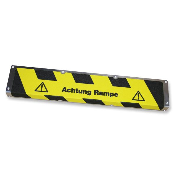 Meelbroek antislip randprofiel aluminium met m2 antislip coating, "Attention Ramp" 120x1000x45mm, AKM14F2